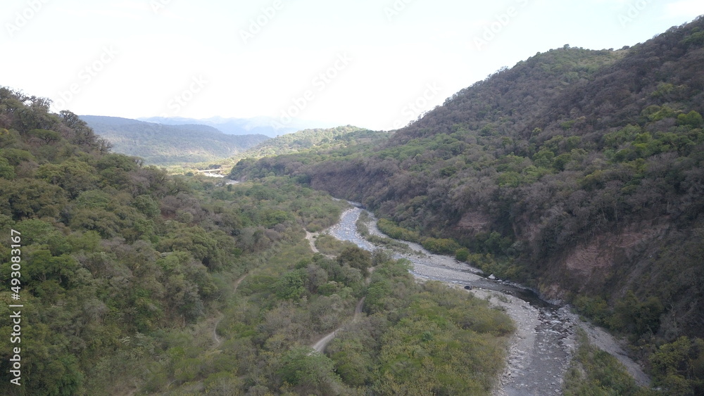 beautiful landscape with green mountains in northwest Argentina