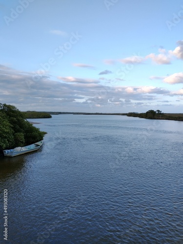sunset over the river