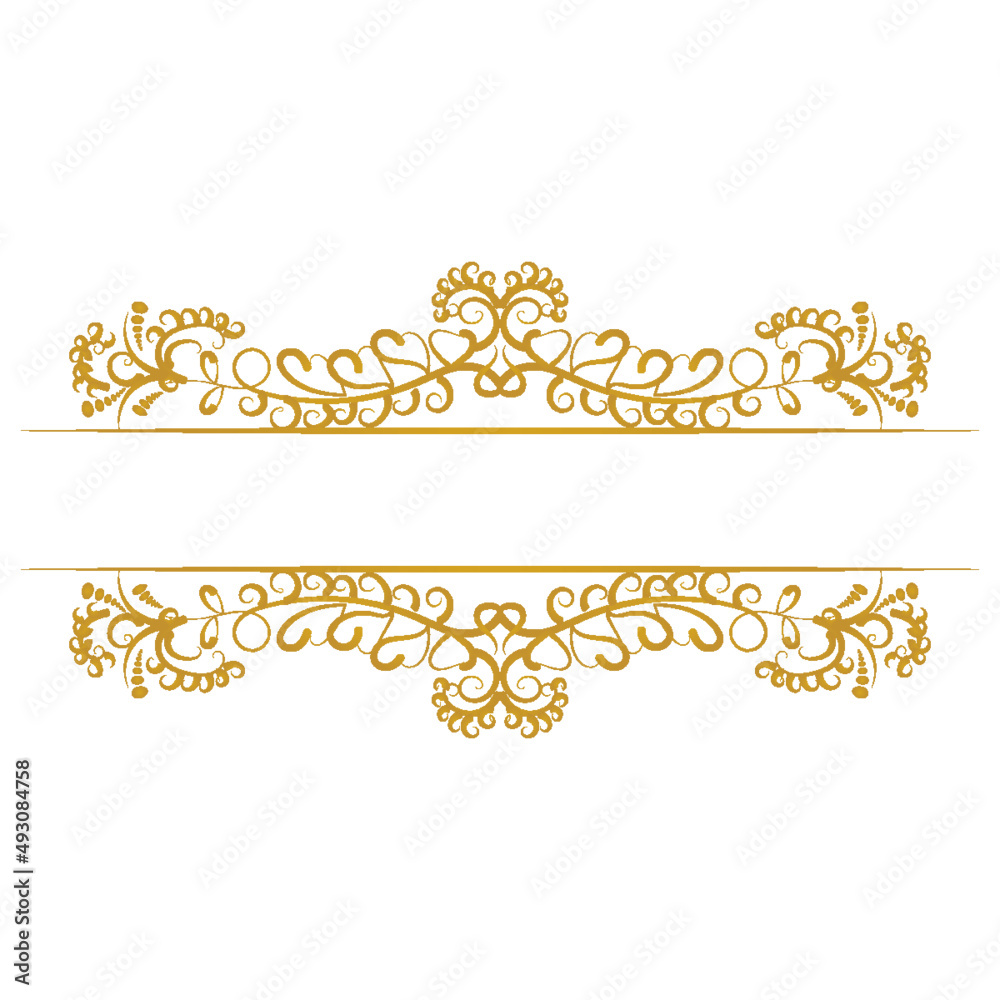 floral frame illustration of a decorative ornament title border