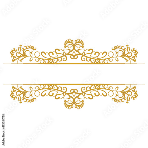 floral frame illustration of a decorative ornament title border