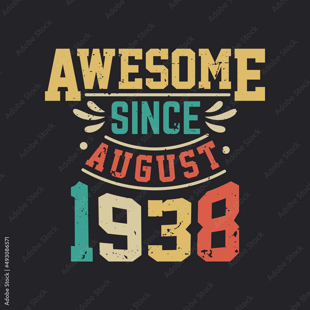 Awesome Since August 1938. Born in August 1938 Retro Vintage Birthday