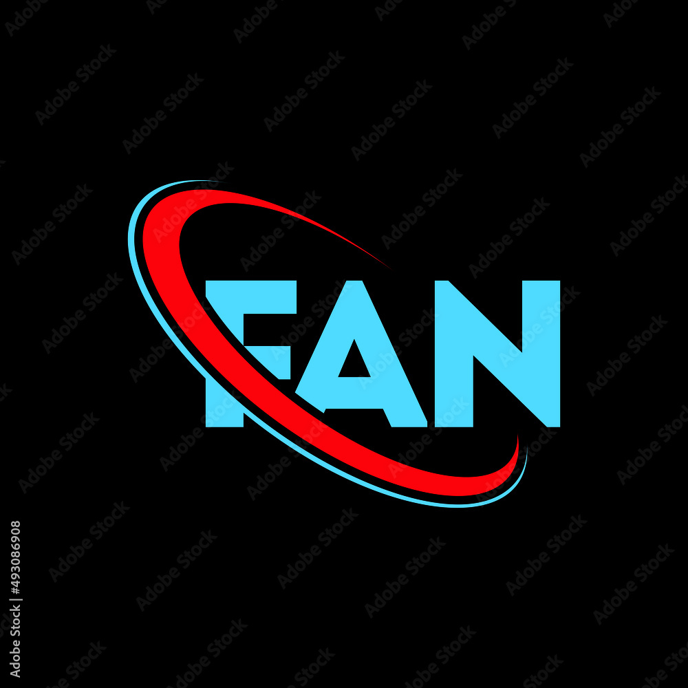 FAN logo. FAN letter. FAN letter logo design. Intitials FAN logo linked