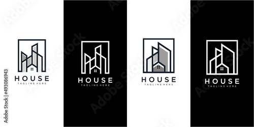 building square logo design inspiration,building logo design, building house logo design vector