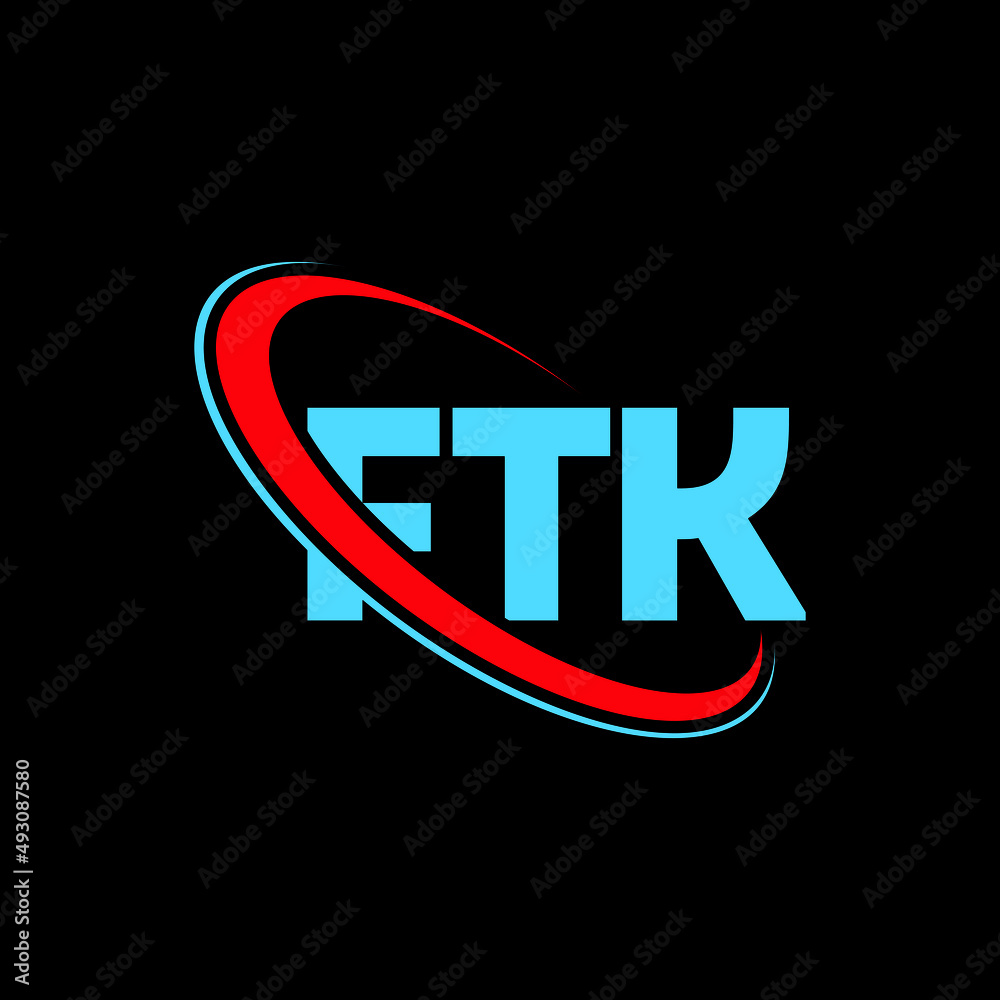 FTK logo. FTK letter. FTK letter logo design. Initials FTK logo linked