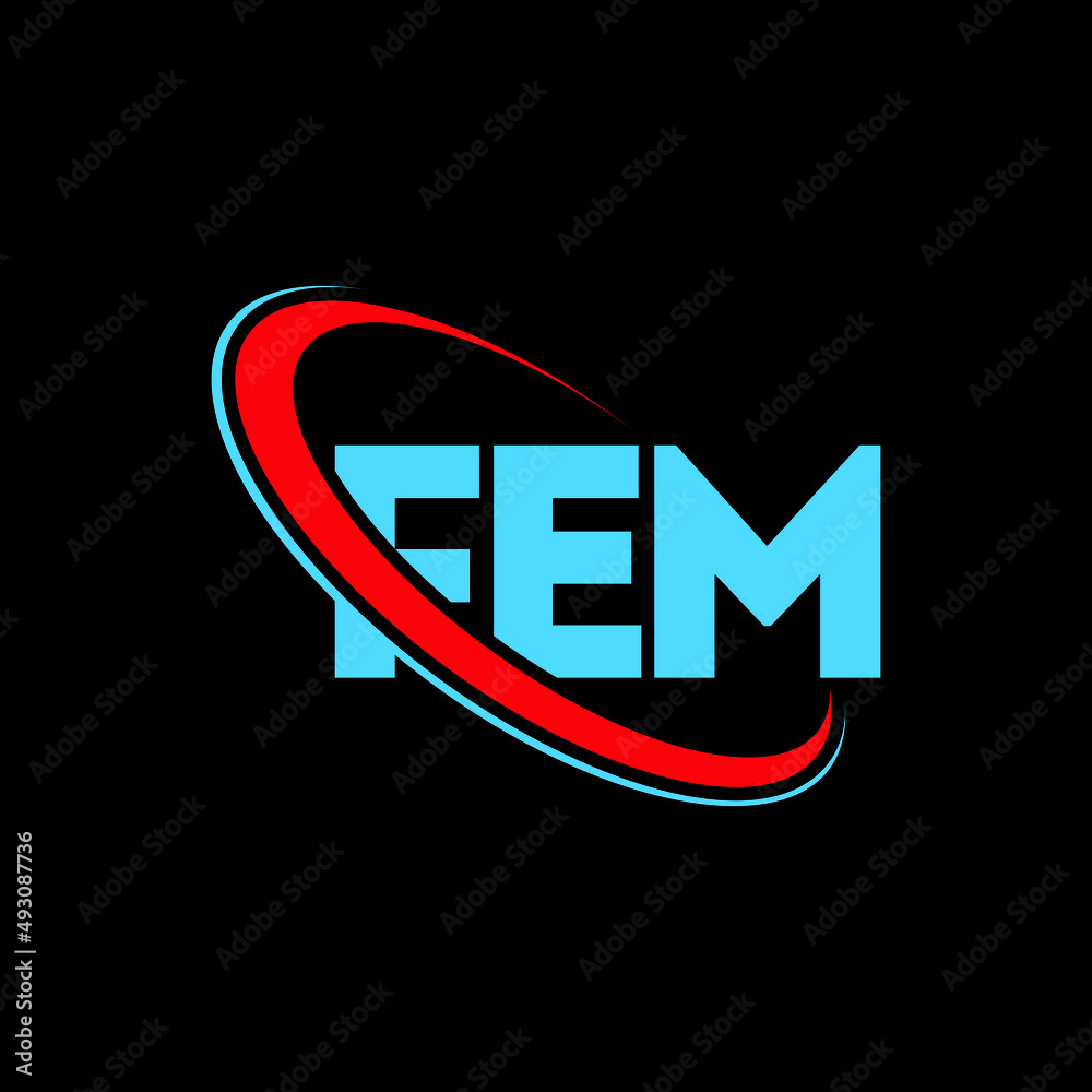 Vecteur Stock FEM logo. FEM letter. FEM letter logo design. Initials