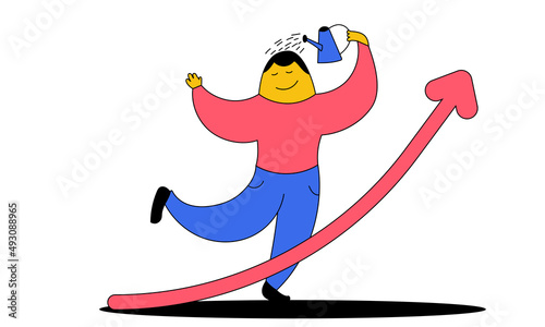 Personal growth and success development business. Achievement motivation person and progress vector illustration concept. Improvement and career goal. Training skill and self strategy leadership