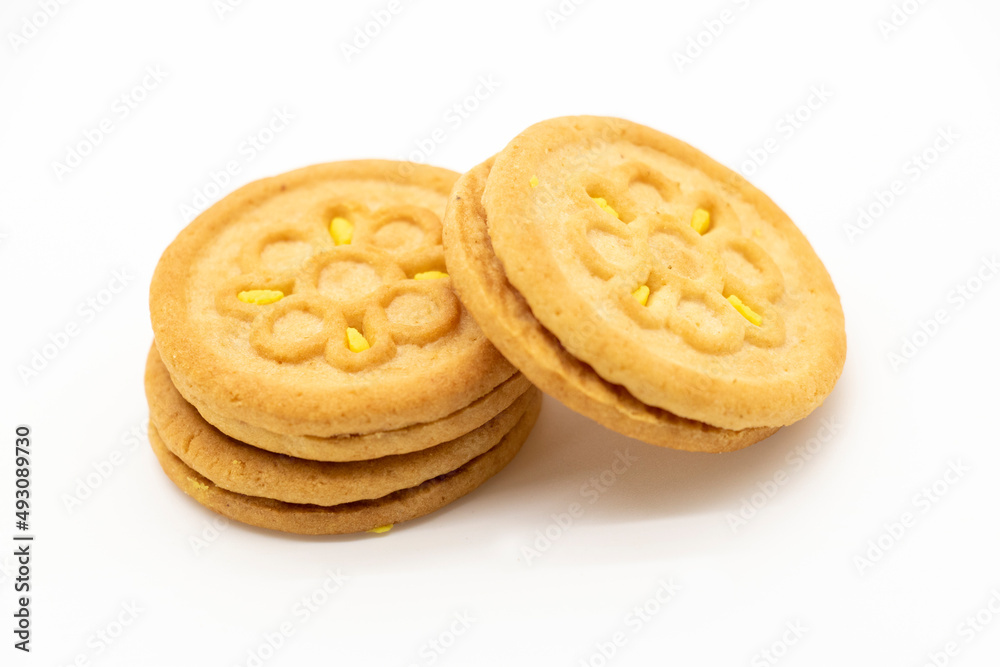 crunchy biscuit isolated on white background crunchy biscuit isolated on white background