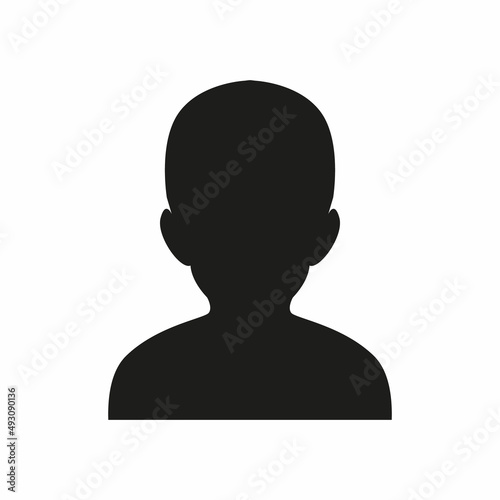 Silhouettes of child face. Outlines baby in profile. Vector illustration