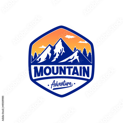Mountains. Mountain logo vector. Mountain icon vector design illustration. Mountain adventure logo design