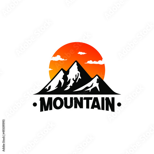 Mountains. Mountain logo vector. Mountain icon vector design illustration.