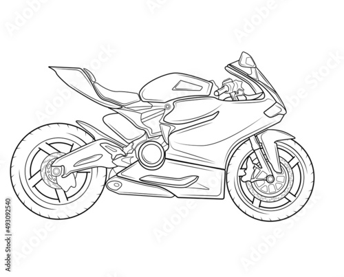 Vector illustration of sport motorcycle in isolate on white background.