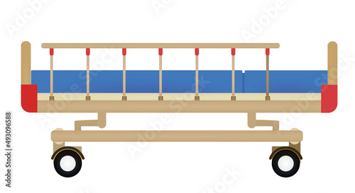 Hospital bed isolated. vector illustration