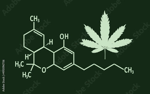 THC marijuana structure. vector illustration