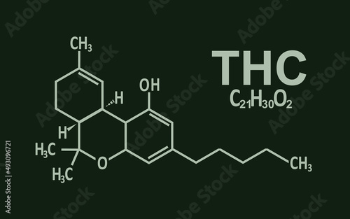 THC marijuana structure. vector illustration