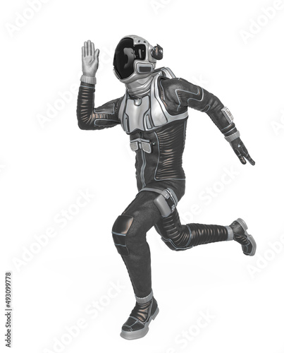 astronaut explorer is running fast © DM7
