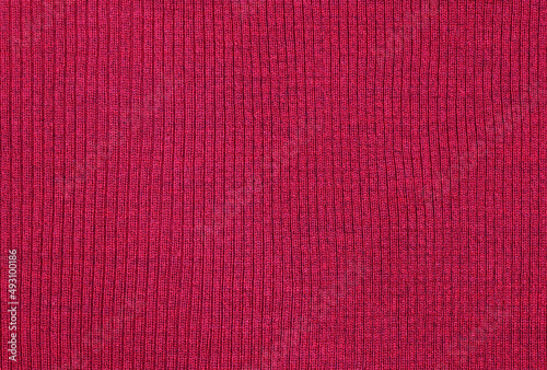 Closeup of red knitted fabric