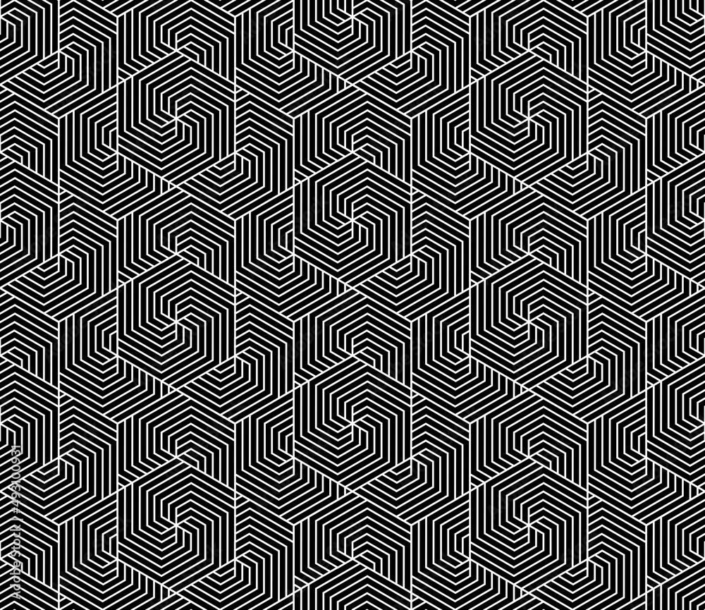 Abstract geometric pattern with stripes, lines. Seamless vector background. White and black ornament. Simple lattice graphic design Abstract geometric pattern with stripes, lines. Seamless vector background. White and black ornament. Simple lattice graphic design