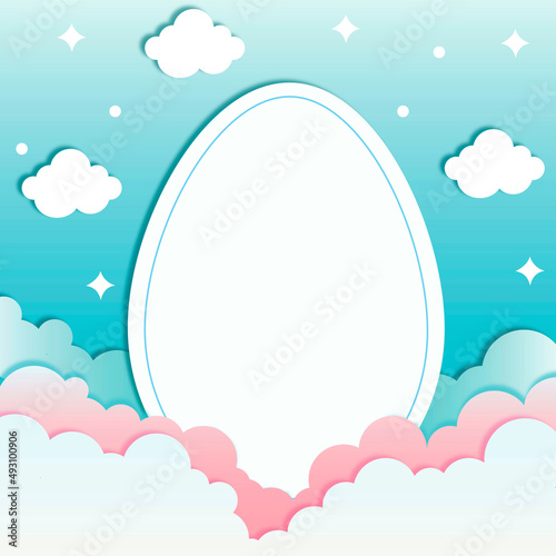 postcard easter egg blue