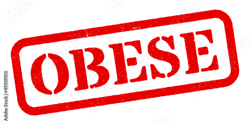 ‘Obese’ Red Rubber Stamp