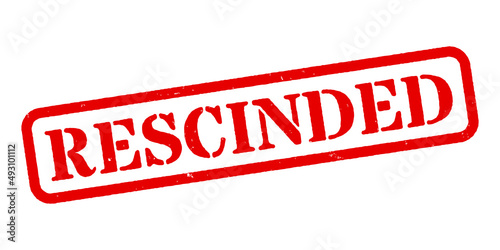 ‘Rescinded’ Red Rubber Stamp