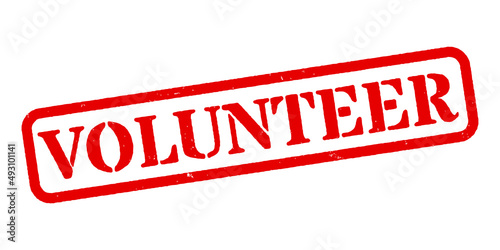‘Volunteer’ Red Rubber Stamp
