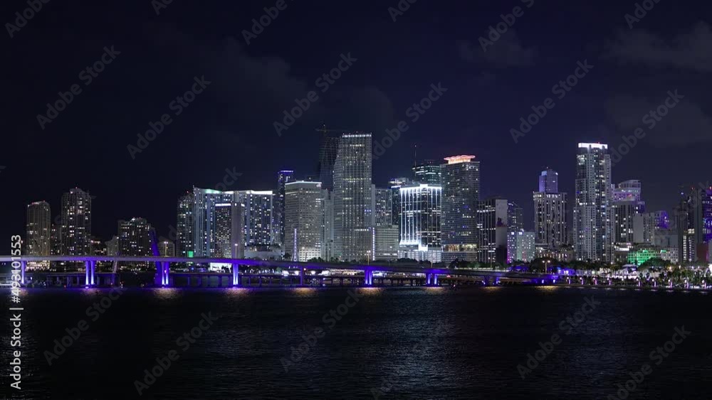 Skyline of Miami at night - travel photography Skyline of Miami at night - travel photography