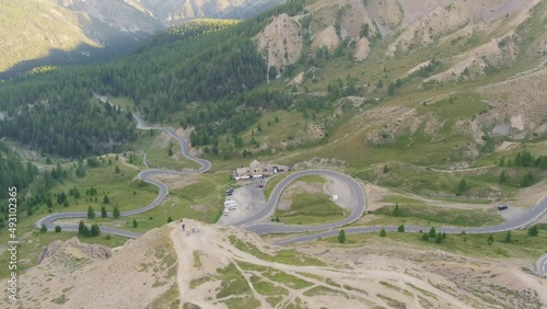 Moving Into Valley of French Alps at Morning by Drone photo