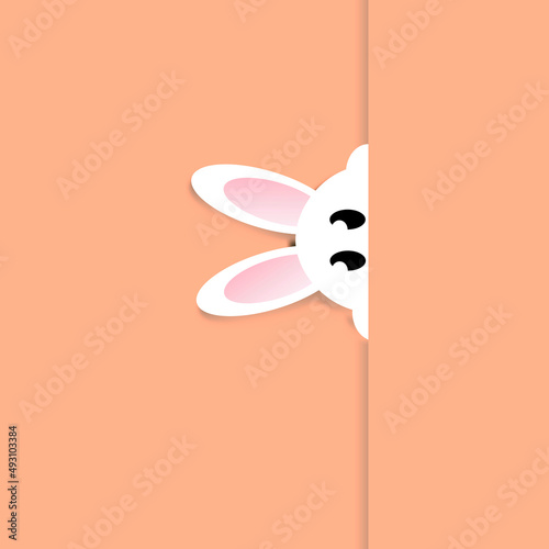 orange easter postcard with bunny