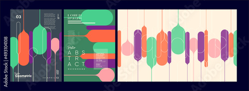 Abstract geometric background. Simple shapes with trendy pattern. Vector illustration. Trendy backgrounds for poster, landing page, banner and packaging.