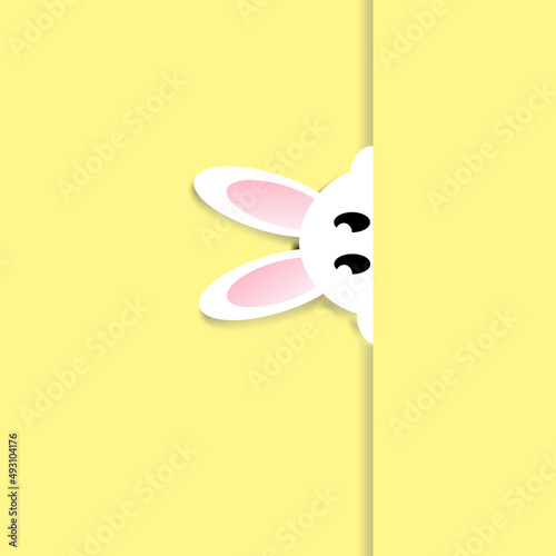 yellow easter postcard with bunny