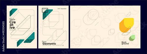 Abstract geometric background. Simple shapes with trendy pattern. Vector illustration. Trendy backgrounds for poster, landing page, banner and packaging.