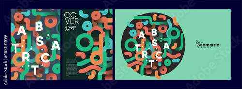 Abstract geometric background. Simple shapes with trendy pattern. Vector illustration. Trendy backgrounds for poster, landing page, banner and packaging.
