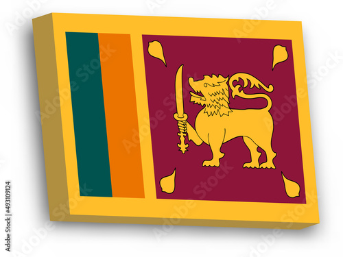 3D vector flag of Sri Lanka