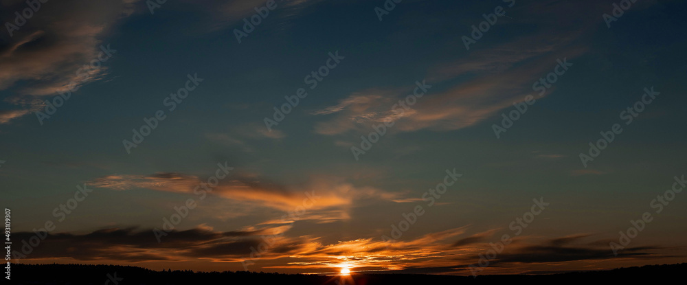 panorama of the sunset sky, taken in February