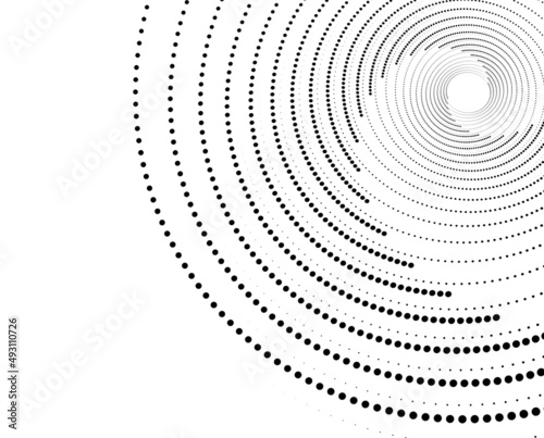 Design elements. Wave of many purple lines circle ring. Abstract vertical wavy stripes on white background isolated. Vector illustration EPS 10. Colourful waves with lines created using Blend Tool