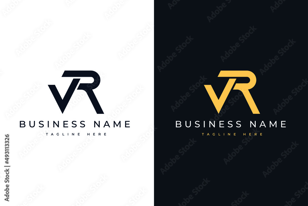 Minimal and Modern initial letter VR logo design for Brand identity ...