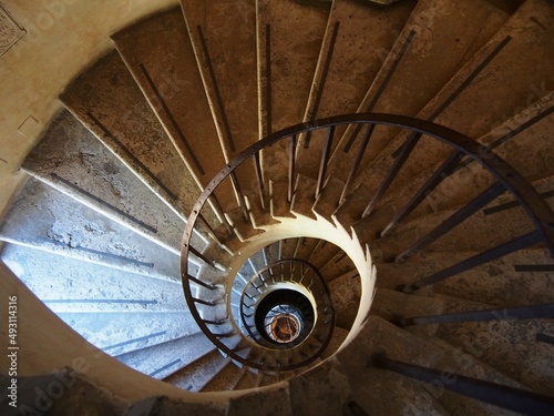 old and rusted spiral staircase  Rome Italy