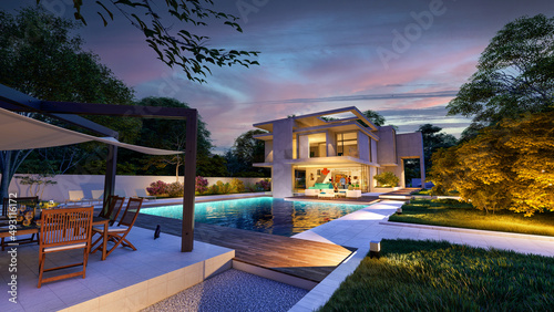 Impressive modern  mansion ...