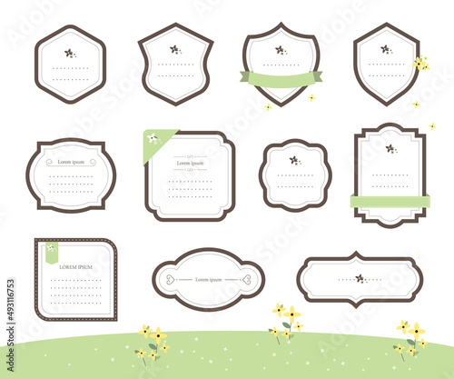 Spring Background Frame and Label Design Collection.

