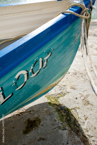 boat on the shore st ives cornwall uk  photo