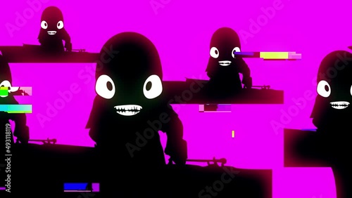 Cartoon Disco Dancers Freaks. Part of a collection