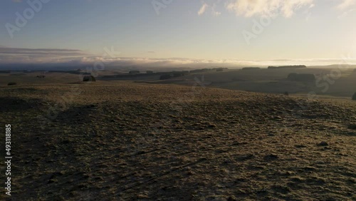 Beautiful and Sweet Sunrise Above French Lowlands by Drone