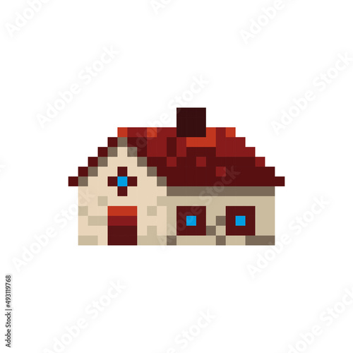 house facade pixelated