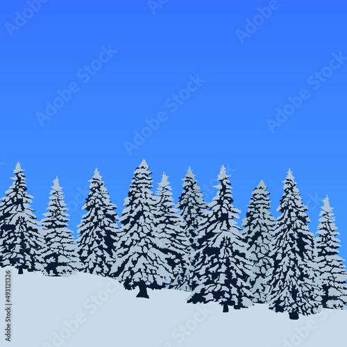 winter landscape with snow covered trees