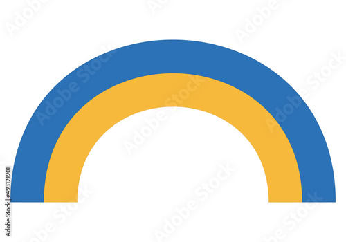 Icono de bandera de Ucrania con forma de arco.