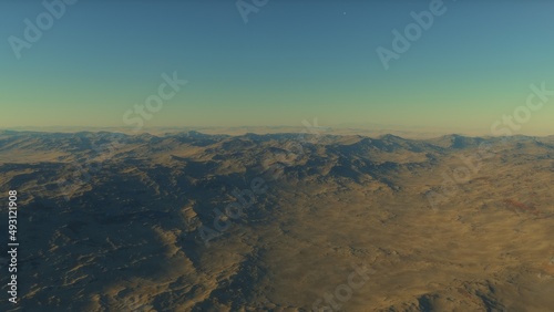 beautiful view from an exoplanet  a view from an alien planet  a computer-generated surface  a fantastic view of an unknown world  a fantasy world 3D render