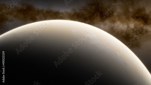 planet suitable for colonization, earth-like planet in far space, planets background 3d render 