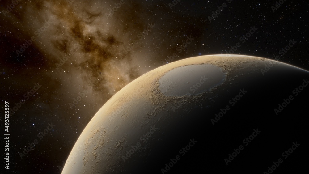 planet suitable for colonization, earth-like planet in far space, planets background 3d render	
