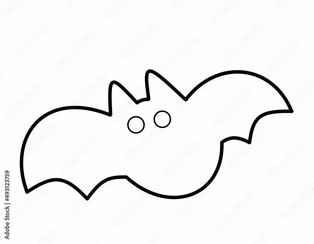 太ったコウモリ(線画)