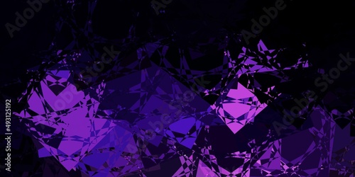 Dark Purple vector backdrop with triangles, lines.
